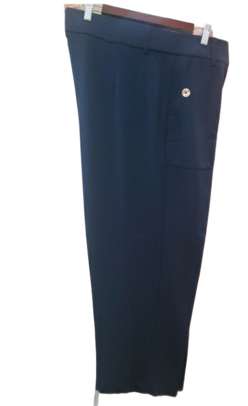 Jones & Co. Women's Navy Wide-Leg Dress Trousers, 3X